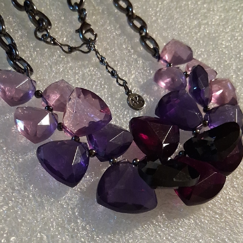 Anne Klein Purple and Pink Layered Necklace